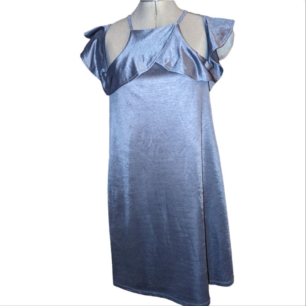 ‎Express metallic blue dress NWT